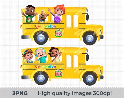 Cocomelon Wheels on the Bus clipart, Cocomelon Wheels on the Bus png ...