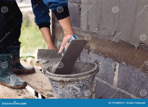 Concrete Plasterers To Create Industrial Workers Background Walls with ...