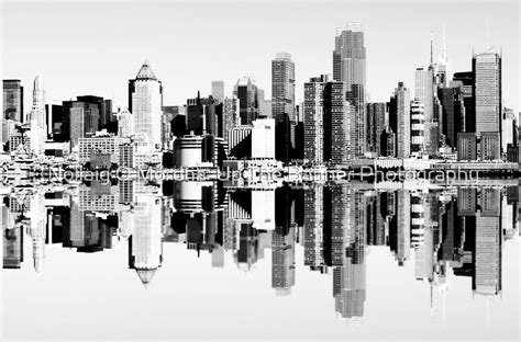 "NYC Black and White Skyline Cityscape." by Noel Moore Up The Banner ...