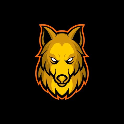 Golden wolf logo | Premium Vector