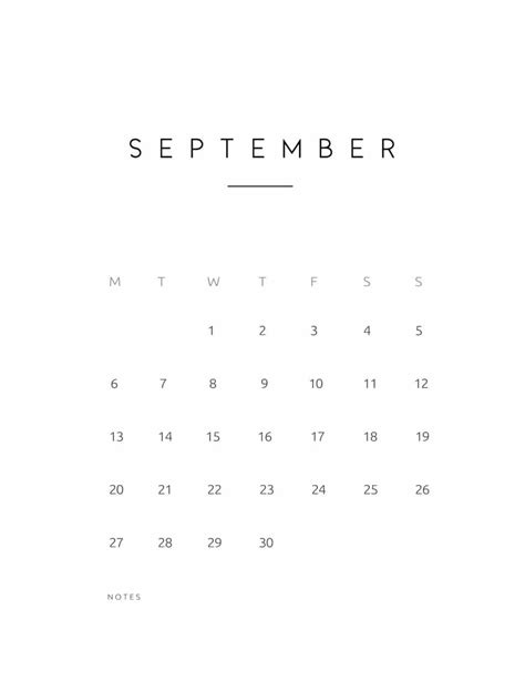 September 2021 Calendar Contemporary Style | September calendar, Calendar printables, Print calendar