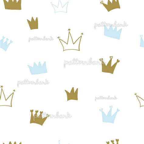 Hand Drawn Crown. Seamless Baby Boy Wallpaper by Gülşen Günel Seamless Repeat Vector Royalty ...