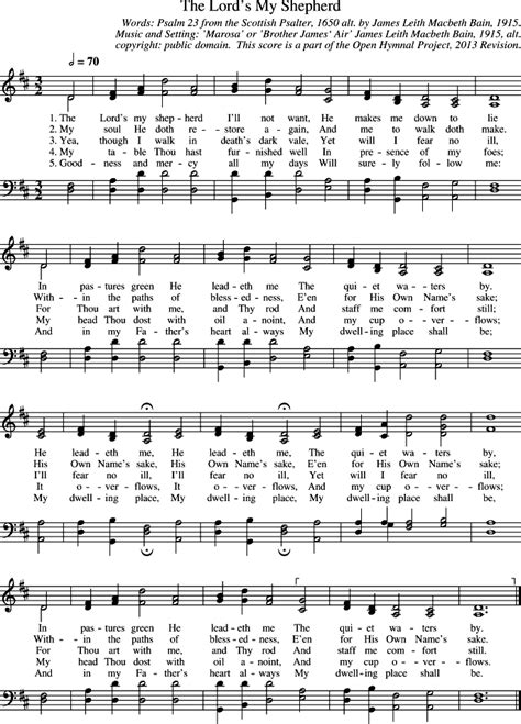 Open Hymnal Project: The Lord's My Shepherd