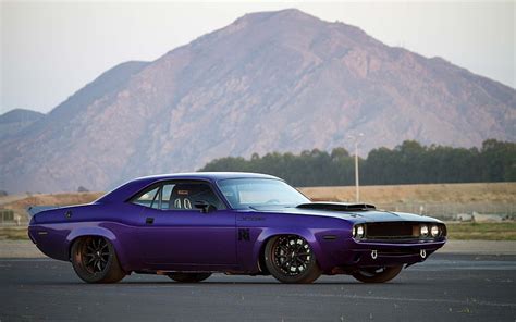 HD wallpaper: Dodge Challenger, muscle car, 1970, custom, purple, mode of transportation ...