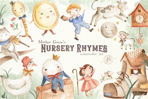 Mother Goose's Nursery Rhymes | Animal Illustrations ~ Creative Market