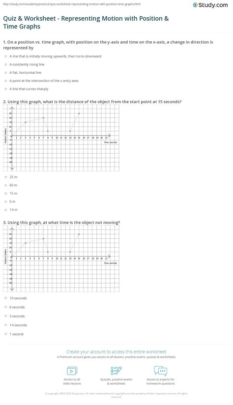 Distance Vs Time Graph Worksheet Answer Key : Position Vs Time Graph And Velocity Vs Time Graph ...