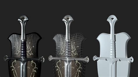 Anduril Sword 3D Model 3D model | CGTrader