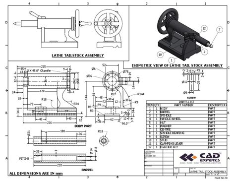 48 - Lathe Tail Stock Assembly Final | PDF | Woodworking | Manufactured Goods