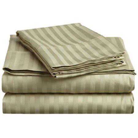 400 Thread Count Egyptian Cotton Split King Sheet Set Stripe Sage ...