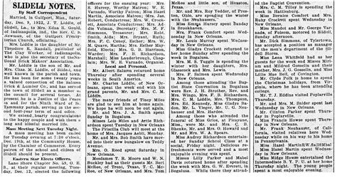 Tammany Family: Slidell News from 1922