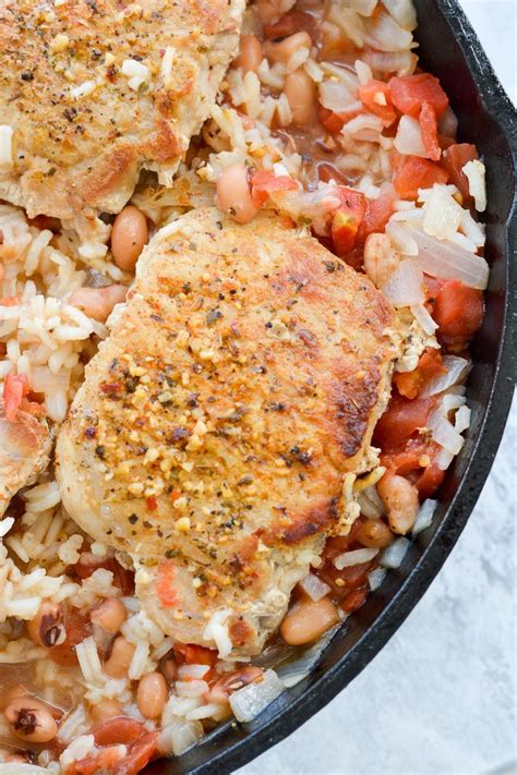 One-Pan Pork Chops and Rice Recipe (So Easy!) - Maebells | Pork chops ...