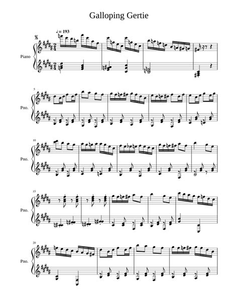 Galloping Gertie Sheet music for Piano (Solo) | Musescore.com