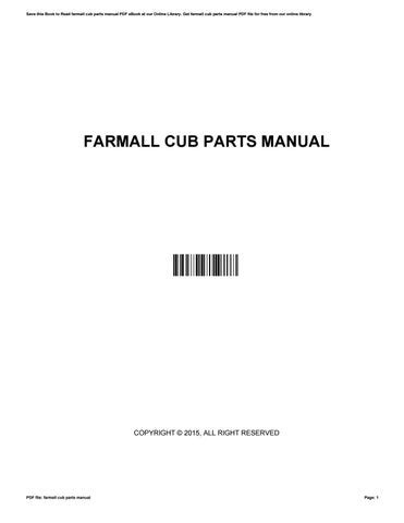 Farmall cub parts manual by n797 - Issuu