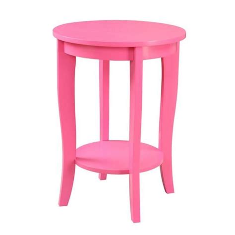 Convenience Concepts American Heritage Round Pink End Table 7106259PK - The Home Depot Living ...