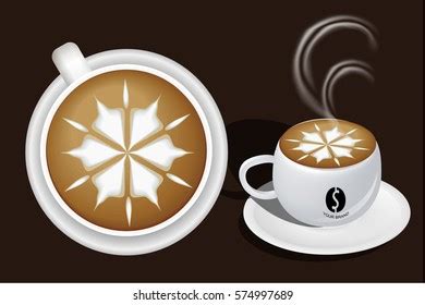 Hot Coffee Latte Art Vector Stock Vector (Royalty Free) 574997446