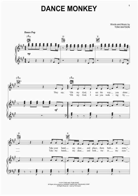 Dance Monkey Piano Sheet Music | OnlinePianist | Piano sheet music free, Violin sheet music ...