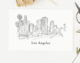 La Skyline Drawing at PaintingValley.com | Explore collection of La ...