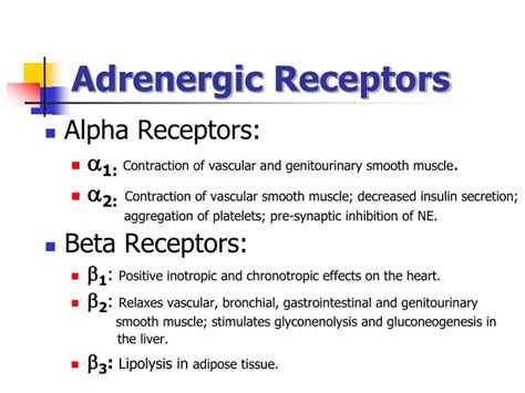 PPT - SIGNAL TRANSDUCTION BY ADRENERGIC AND CHOLINERGIC RECEPTORS ...