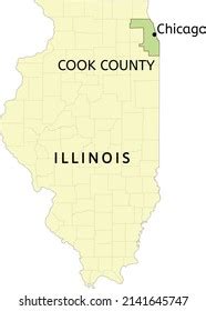 Cook County City Chicago Location On Stock Vector (Royalty Free ...