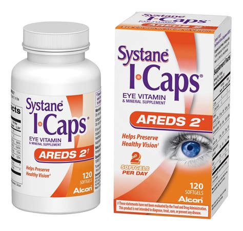 Systane ICaps Eye Vitamin & Mineral Supplement, AREDS 2 Formula, 120 Softgels (Packaging may ...