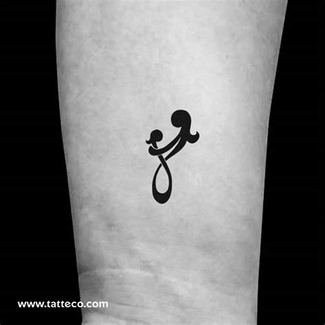 Minimalist mother and daughter symbol temporary tattoo,