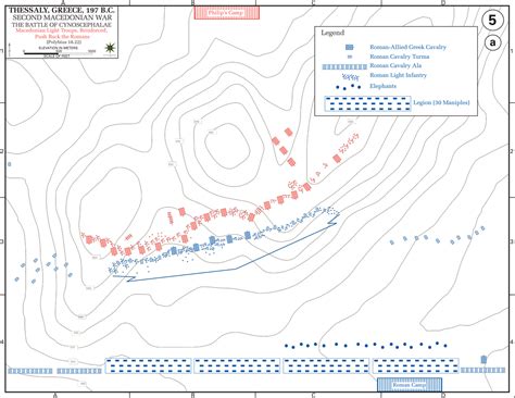 Map of the Battle of Cynoscephalae 197 BC - Phase I