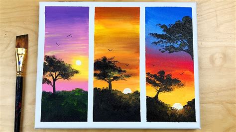 Easy Painting Ideas Sunsets