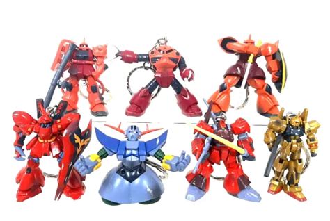 SET 7 CHAR'S MOBILE SUIT Ver. GUNDAM ROBOT FIGURE KEYCHAIN KEY RING ...