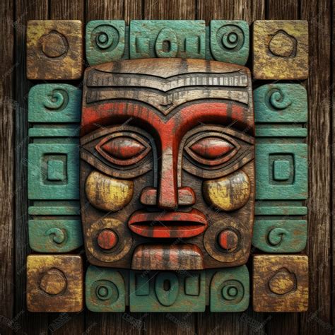 Premium AI Image | african face mask tile pattern illustration tattoo design ancient ornament ...