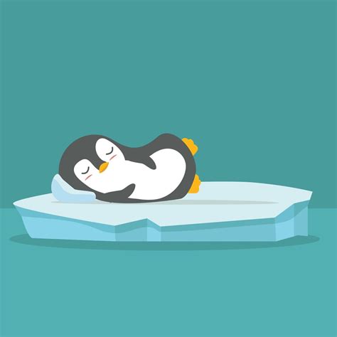 Cute penguin sleeping on ice floe vector background 2036151 Vector Art at Vecteezy