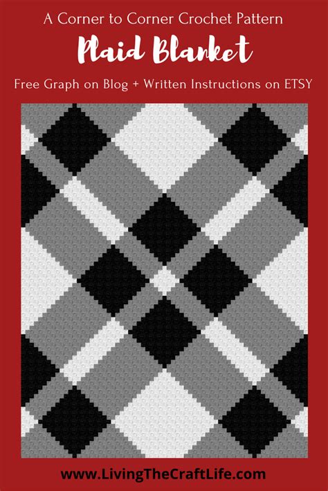 Living the Craft Life: Plaid C2C Blanket - FREE GRAPH