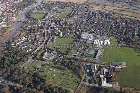 Aerial photography of Chester aerial view of West Cheshire College Campus and Overleigh St Marys ...