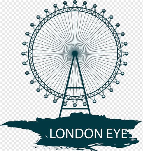 Ilustrasi London Eye, London Bridge London Eye The Shard Skyline, materi London Eye London yang ...