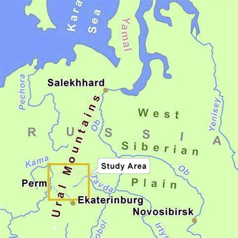 Geographical location of the Central Ural study area (including... | Download Scientific Diagram