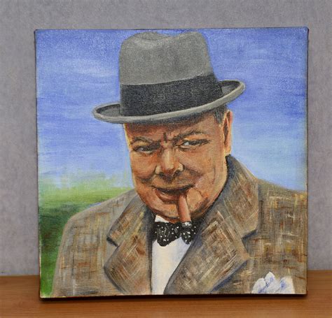 Churchill acrilic painting British Prime Minister Canvas Wall | Etsy ...