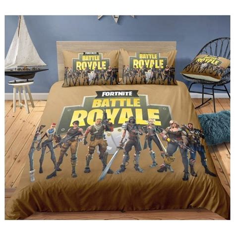 Fortnite Battle Royale Characters In Brown Background Bed Sheets Twin - REVER LAVIE