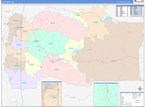 Linn County, OR Wall Map Color Cast Style by MarketMAPS - MapSales