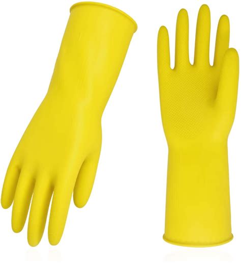 Vgo 10-Pairs Reusable Household Gloves, Rubber Dishwashing Gloves, Extra Thickness, Long Sleeves ...