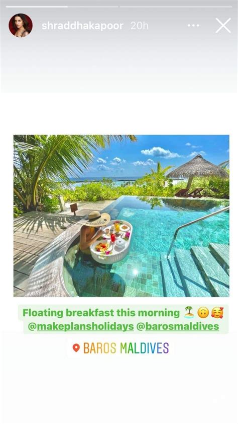 Shraddha Kapoor enjoys a “floating breakfast” in Maldives – See pics ...