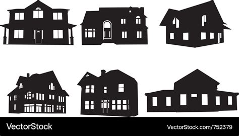 House silhouettes Royalty Free Vector Image - VectorStock