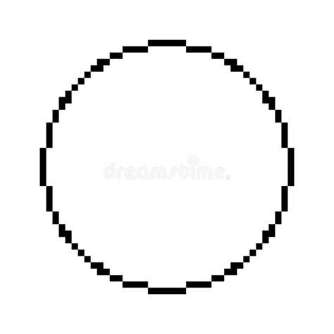 Pixel Circle, Pixelated Circular Border. 8 Bits. Pixelart Stock Vector ...