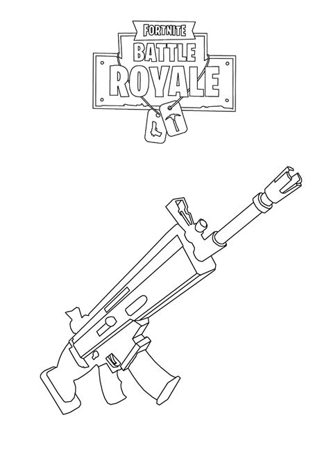 Fortnite Battle Royale : Scar H - Fortnite Battle Royale Coloring Pages ...