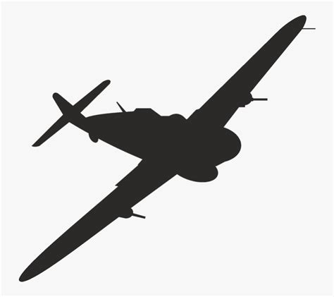 Supermarine Spitfire Airplane Warbird Bomber Clip Art - Spitfire Ww2 Plane Silhouette , Free ...