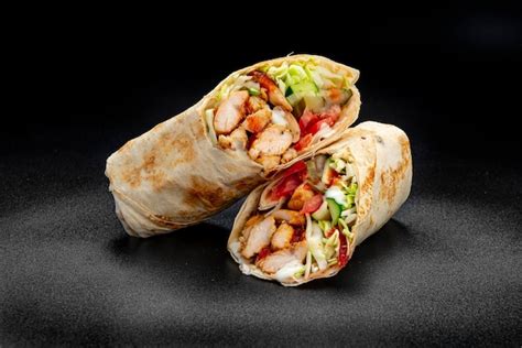 Premium Photo | Beef shawarma on a dark background shawarma with beef ...