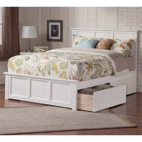 Lowest price online on all Atlantic Furniture Madison Urban Queen Storage Platform Bed in White ...