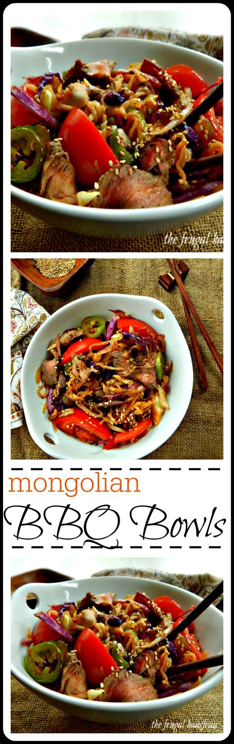 Mongolian Barbecue Noodle Bowls - Frugal Hausfrau