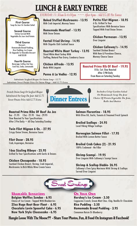 Menu | Calloway's Restaurant & Bar | United States