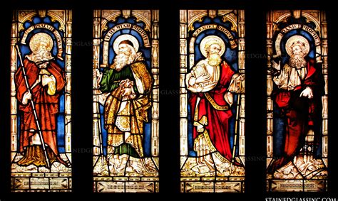 "Four Major Prophets" Religious Stained Glass Window