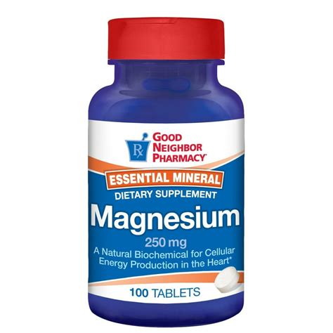 GNP Magnesium Tablets 250 mg Dietary Supplement 100 ct. - Walmart.com - Walmart.com