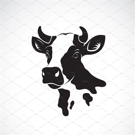 Vector of cow head design. Animal. | Animal illustration, Cow art, Animal drawings